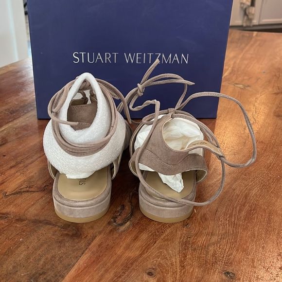 Stuart Weitzman Brown Suede Strappy Sandals, Size 7 - Picture 4 of 6